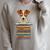 Cute Jack Russel Dog Reading On Pile Of Books Premium Tri-Blend Raglan Sleeve Sweatshirt Heather Forest