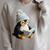 Cute Penguin Reading Book Faux-Crochet Print Raglan Sleeve Sweatshirt Heather Forest
