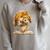 Cute Puppy Reading Dog Book Lover Animal Graphic Small Open Raglan Sleeve Sweatshirt Heather Forest