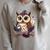Cute Wizard Owl Reading Book Magic Candle Raglan Sleeve Sweatshirt Heather Forest