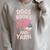 Dogs Books And Yarn Crocheter Crocheting Raglan Sleeve Sweatshirt Heather Forest
