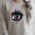 Evil Eye Comic Book Art Eyes Red Blue Grunge Aesthetic Raglan Sleeve Sweatshirt Heather Forest