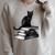 Goth Mystical Gothic Books & Cat Raglan Sleeve Sweatshirt Heather Forest