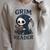 Grim Reader Dark Humor Read Book & Library Lovers Raglan Sleeve Sweatshirt Heather Forest