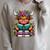 Highland Cow Book Floral Bookworm Raglan Sleeve Sweatshirt Heather Forest