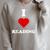 I Love Reading Books Reading Raglan Sleeve Sweatshirt Heather Forest
