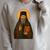 Orthodox Icon Of Seraphim Rose Holding The Holy Book Raglan Sleeve Sweatshirt Heather Forest