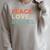 Peace Love Books Book Lover Reading Read Tee Raglan Sleeve Sweatshirt Heather Forest