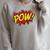 POW Comic Book Font Action Hero BAM BANG BOOM POW Raglan Sleeve Sweatshirt Heather Forest