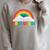 Rainbow Colors First Grade Squad Reading Book Graphic Raglan Sleeve Sweatshirt Heather Forest