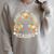 Rainbow Groovy Book Lover Outfit Hippie Peace Love Reading Raglan Sleeve Sweatshirt Heather Forest