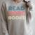 Read More Books Retro Font Book Lover Reading Quote Comfort Colors Crop Top Raglan Sleeve Sweatshirt Heather Forest