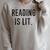 Reading Is Lit English Teacher Book Lovers Raglan Sleeve Sweatshirt Heather Forest