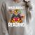Tiger Reading Book Wearing Glasses Library Animal Raglan Sleeve Sweatshirt Heather Forest