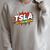 TSLA To The Moon Comic Book Style Splash Raglan Sleeve Sweatshirt Heather Forest