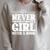 Never Underestimate a Girl With a Book Aesthetic Graphic Raglan Sleeve Sweatshirt Heather Forest