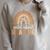 Wild About Reading Cute Rainbow Book Lover Teacher Raglan Sleeve Sweatshirt Heather Forest