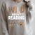 Wild About Reading Retro Animal Book Lover Librarian Teacher Raglan Sleeve Sweatshirt Heather Forest