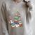 Women's Book Lovers Christmas Tree Reading Penguin Holiday Bookworm Raglan Sleeve Sweatshirt Heather Forest