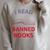 Women's I Read Banned Books Bluegrey-Red Literature Activist Raglan Sleeve Sweatshirt Heather Forest