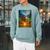 Bigfoot And Alien Reading Books Campfire Halloween Raglan Sleeve Sweatshirt Cardinal