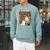 Bookish Ghost Haunted Library Cat Bookworm Book Lover Raglan Sleeve Sweatshirt Cardinal