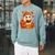 Cute Ghost Reading Book Autumn Pumpkins Cat Coffee Halloween Raglan Sleeve Sweatshirt Cardinal
