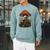 Floral Mushroom Skeleton Reading Books Gothic Humor Raglan Sleeve Sweatshirt Cardinal