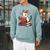 Goat Reading Book Graphic With Floral Raglan Sleeve Sweatshirt Cardinal