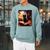 Halloween Cat Reading Books Spooky Cat Reader Teachers Raglan Sleeve Sweatshirt Cardinal