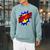 KAPOW Action Super Hero Retro Comic Book Bubble Superhero Raglan Sleeve Sweatshirt Cardinal
