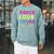 Peace Love Books Library Book Lover Raglan Sleeve Sweatshirt Cardinal