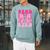 Pink Leopard Read Coquette Bow Girls Retro Groovy Reading Raglan Sleeve Sweatshirt Cardinal