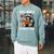 Well Read & Slightly Feral Raccoon Book Lover Graphic Raglan Sleeve Sweatshirt Cardinal