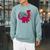 Readosaurus Reading Dinosaur Book Lover Library Studying Raglan Sleeve Sweatshirt Cardinal