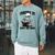 Skeleton Reading Book With Coffee Raglan Sleeve Sweatshirt Cardinal