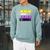 Threadless Grey Sky Chai Nonbinary Pride Book Stack Graphic Raglan Sleeve Sweatshirt Cardinal