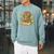 Triceratops Dinosaur Reading Book Flowers Floral Raglan Sleeve Sweatshirt Cardinal