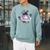 Witch Ghost Cat Skull Magic Books Raglan Sleeve Sweatshirt Cardinal
