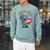 Women's Support Your Local Library Staff Retro Book Mascot Raglan Sleeve Sweatshirt Cardinal