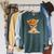 Adorable Fawn Reading Book Lover With Raglan Sleeve Sweatshirt Heather Blue Lagoon