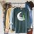 Astronaut And Alien Reading On Moon Space Book Lover Sci Fi Raglan Sleeve Sweatshirt Heather Blue Lagoon