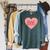 Back To School Heart Love Reading Cute I Love Books Raglan Sleeve Sweatshirt Heather Blue Lagoon