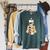 Book Lover Bookworm Librarian Merry Christmas Tree Raglan Sleeve Sweatshirt Heather Blue Lagoon