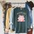 Bookish Girlie Coquette Bow Book Lover Pink Feminine Reader Raglan Sleeve Sweatshirt Heather Blue Lagoon