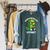 Books Never Go Extinct Reading Dinosaur Bookish Nerdy Raglan Sleeve Sweatshirt Heather Blue Lagoon