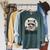Booktrovert Raccoon Reading And Coffee For Book Lover Raglan Sleeve Sweatshirt Heather Blue Lagoon