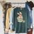 Bunny With Books And Coffee Reading Booknerd Bookish Easter Raglan Sleeve Sweatshirt Heather Blue Lagoon