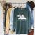 Cat Reads a Book Reading Coffee Raglan Sleeve Sweatshirt Heather Blue Lagoon