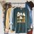 Cute Halloween Ghost Bookshelf Cat Book Lover Raglan Sleeve Sweatshirt Heather Blue Lagoon